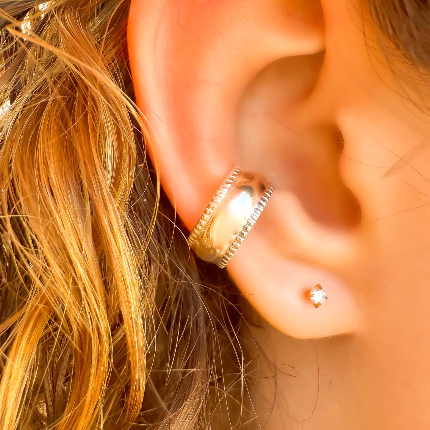 Domed Conch Ear Cuff, Sterling Silver