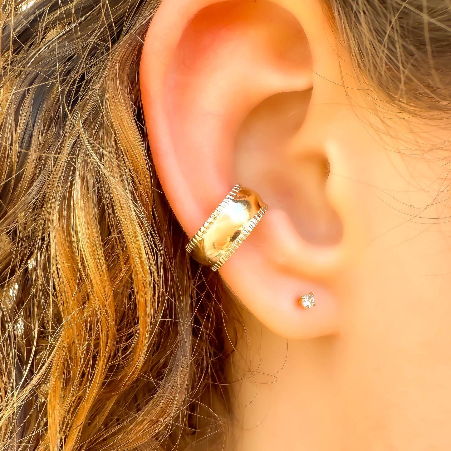 Domed Thick Conch Ear Cuff, 14K Gold Filled