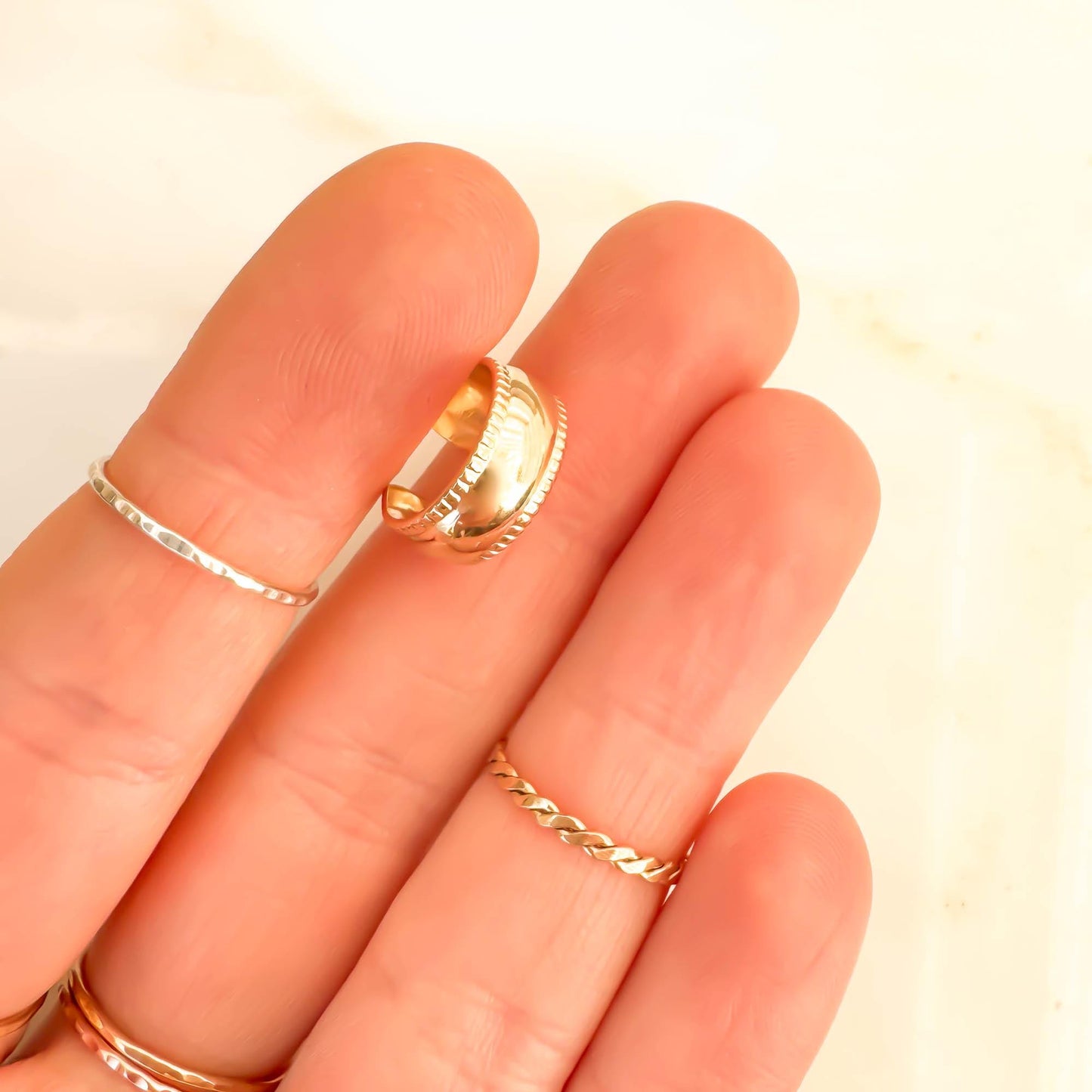 Domed Thick Conch Ear Cuff, 14K Gold Filled
