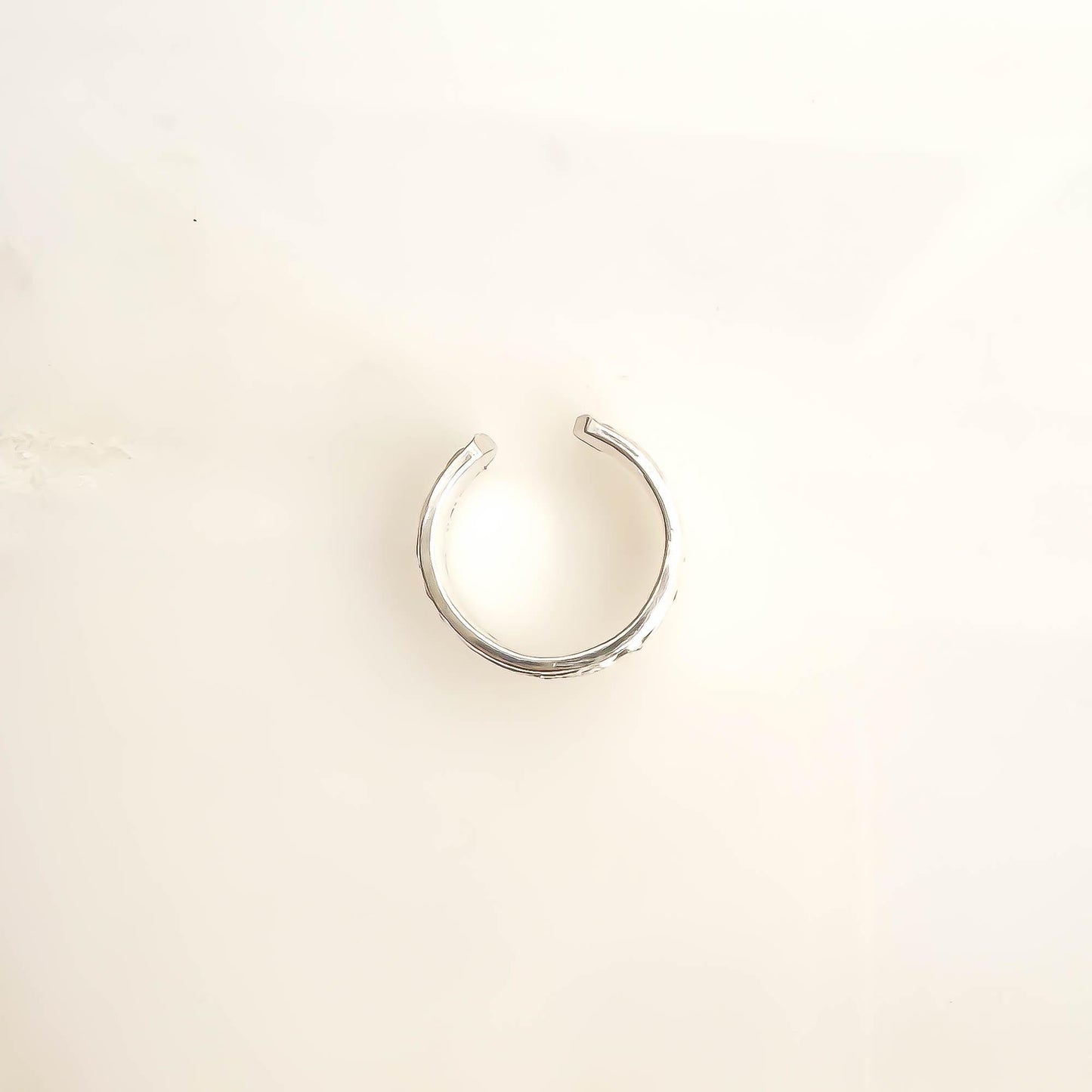 Flat Floral Mini Ear Cuff, Sterling Silver