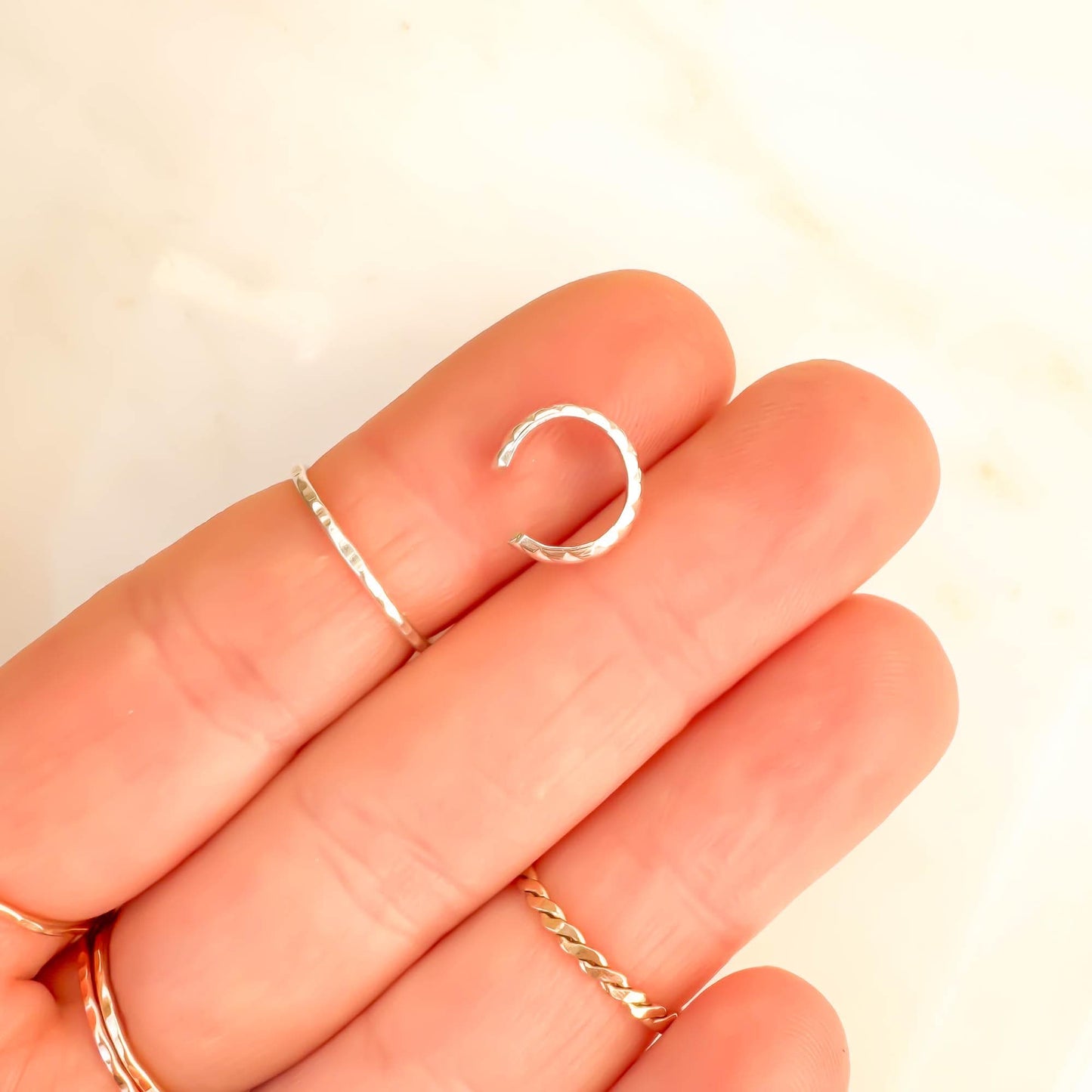 Curve Mini Ear Cuff, Sterling Silver