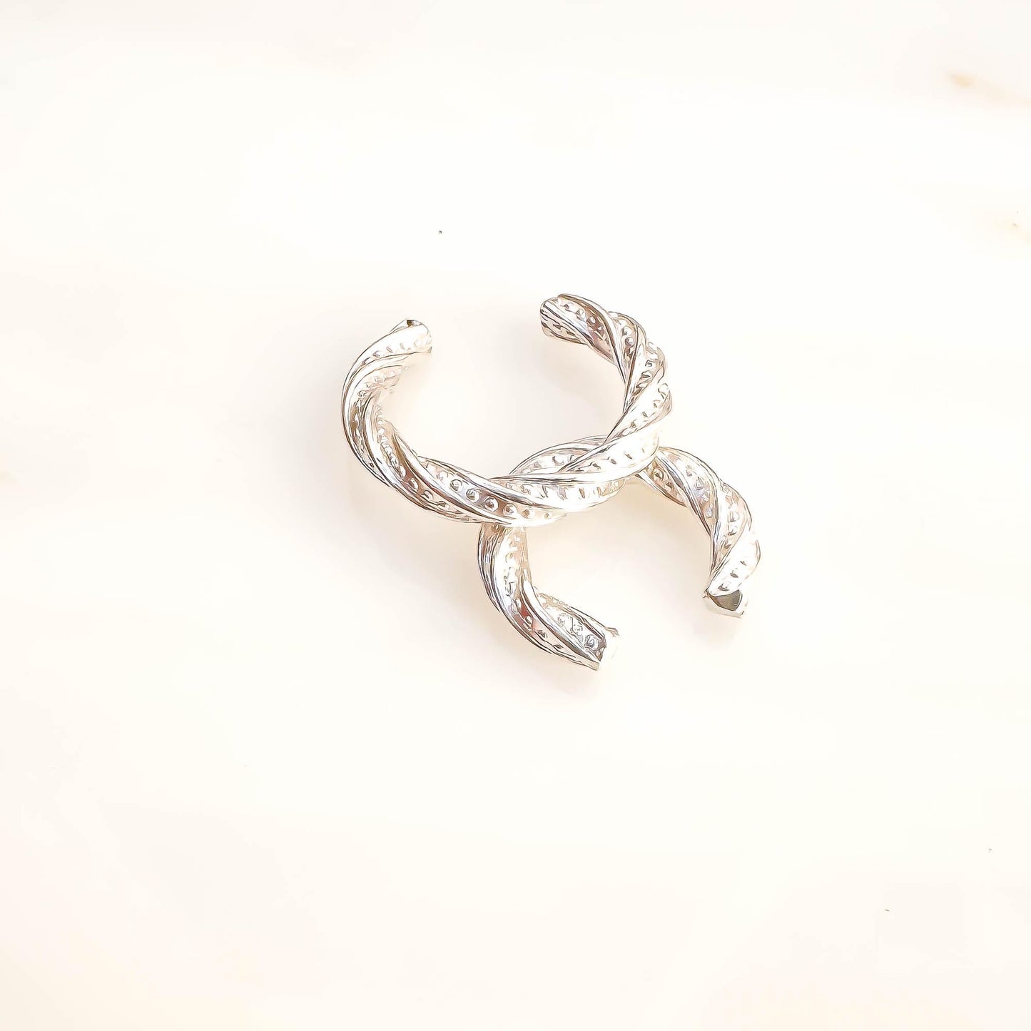 Thick Twist Conch Ear Cuff, Sterling Silver