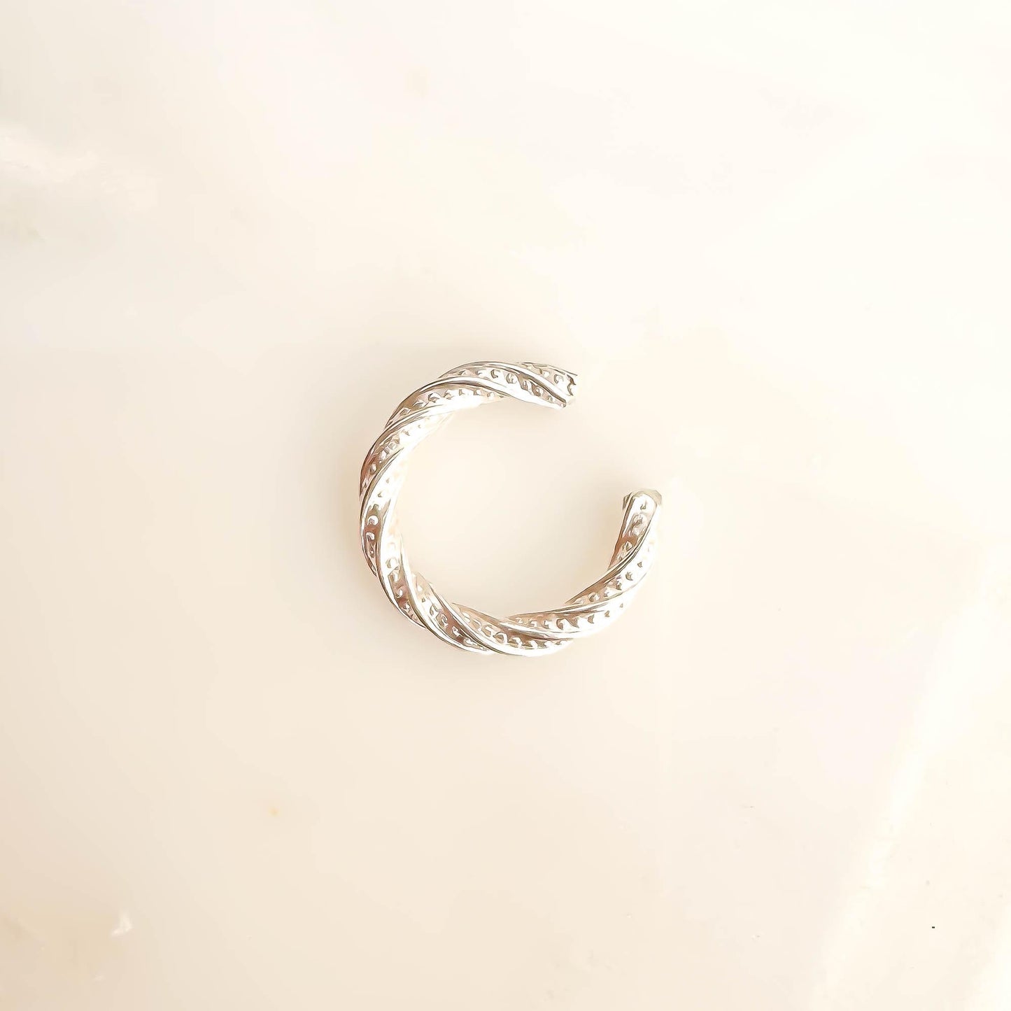 Thick Twist Conch Ear Cuff, Sterling Silver