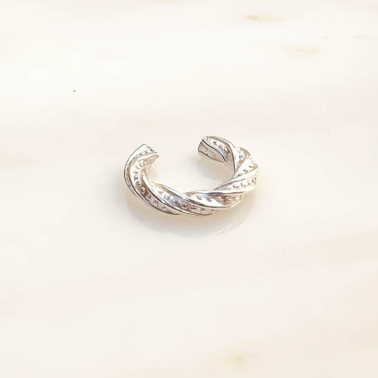 Thick Twist Mini Ear Cuff, Sterling Silver