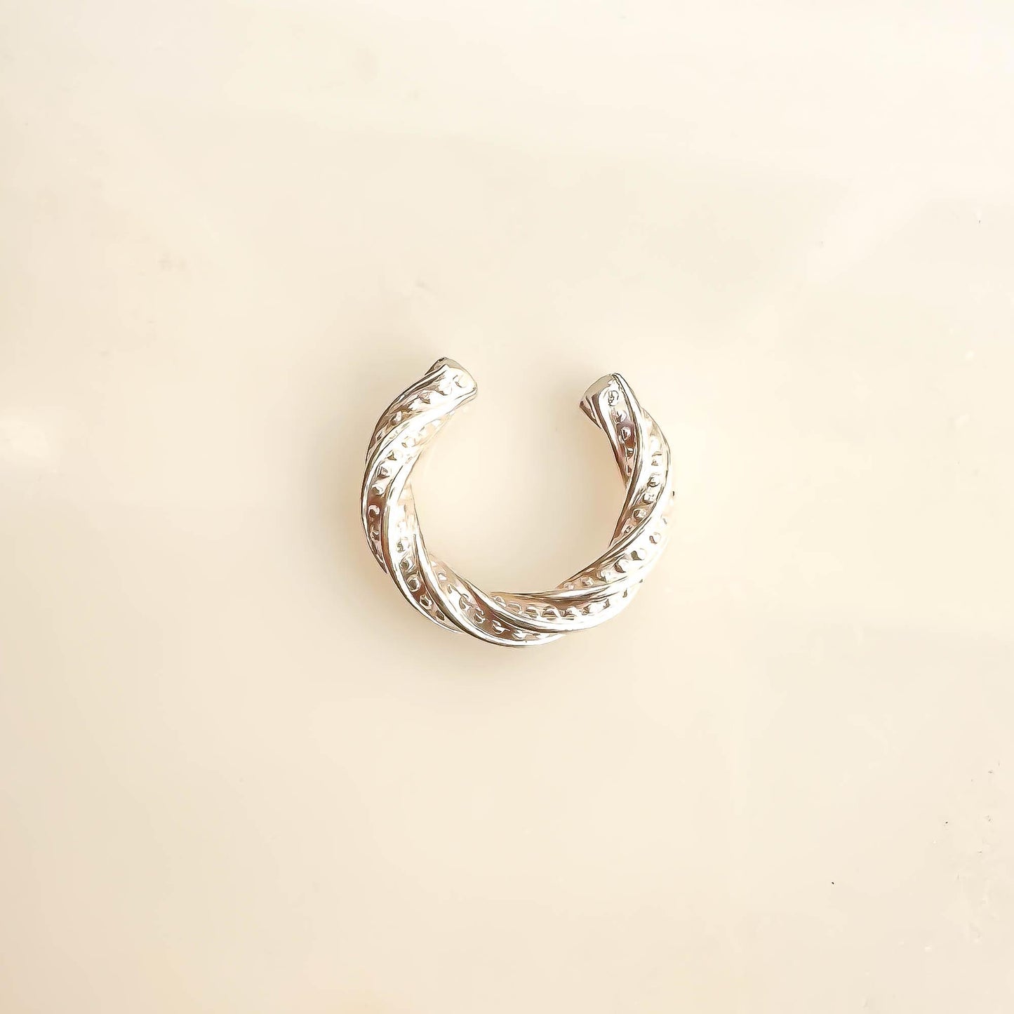 Thick Twist Mini Ear Cuff, Sterling Silver