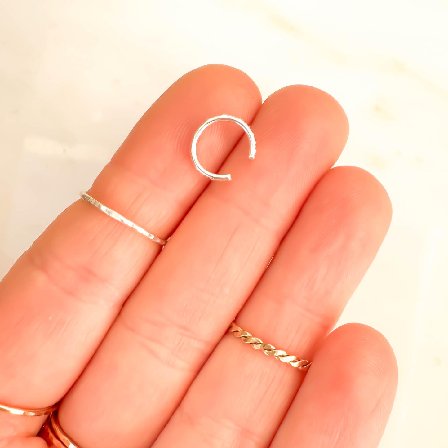 Dot Mini Ear Cuff, Sterling Silver