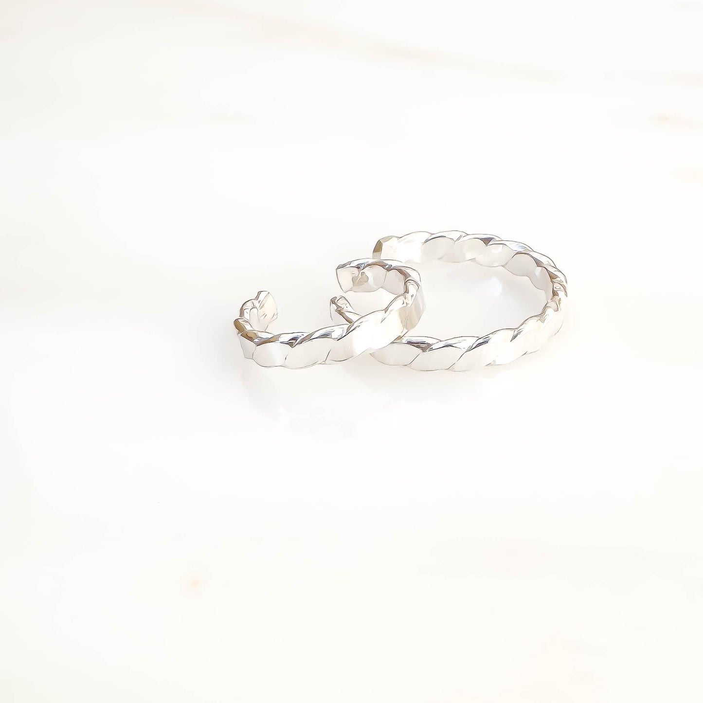 Flat Woven Conch Ear Cuff, Sterling Silver