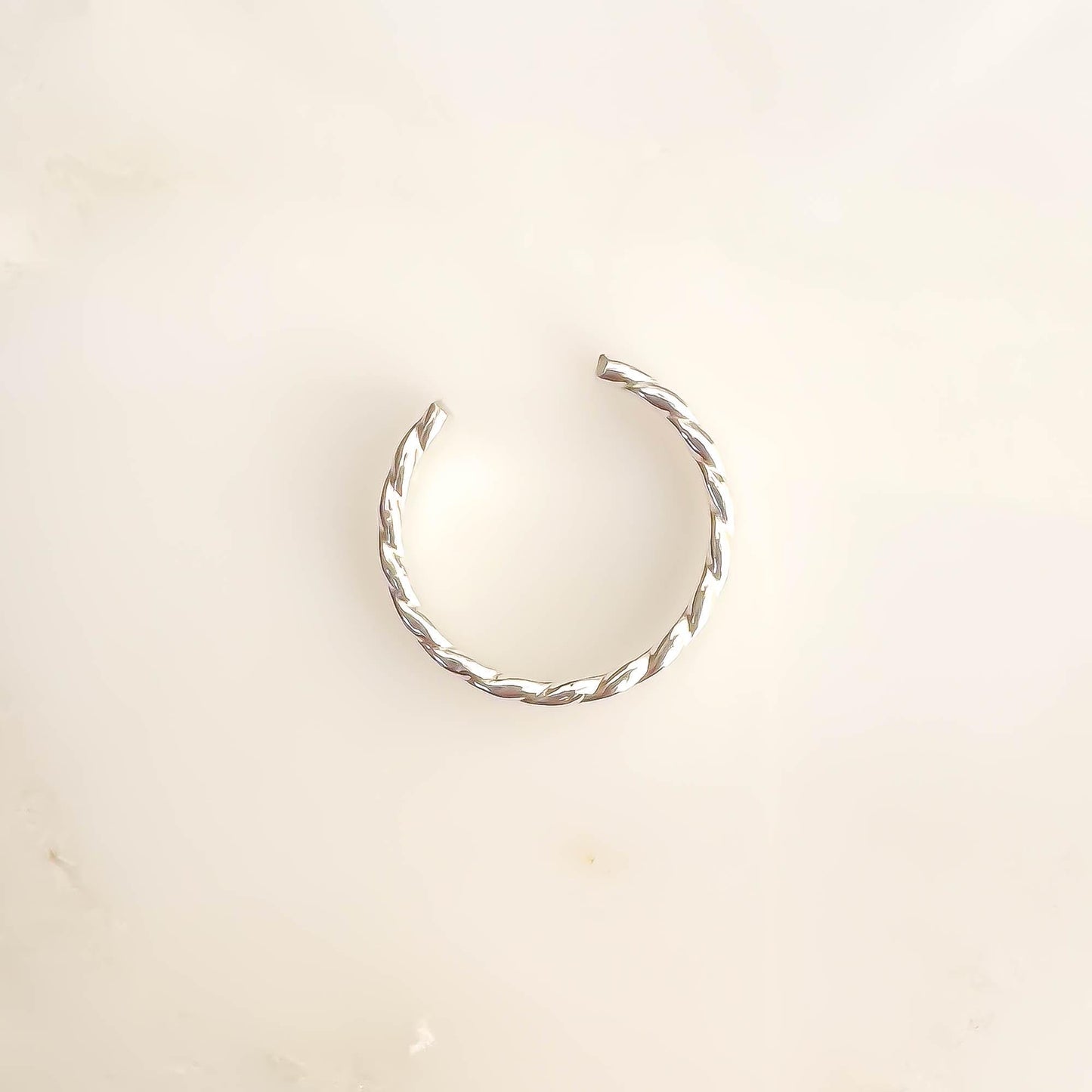 Flat Woven Conch Ear Cuff, Sterling Silver