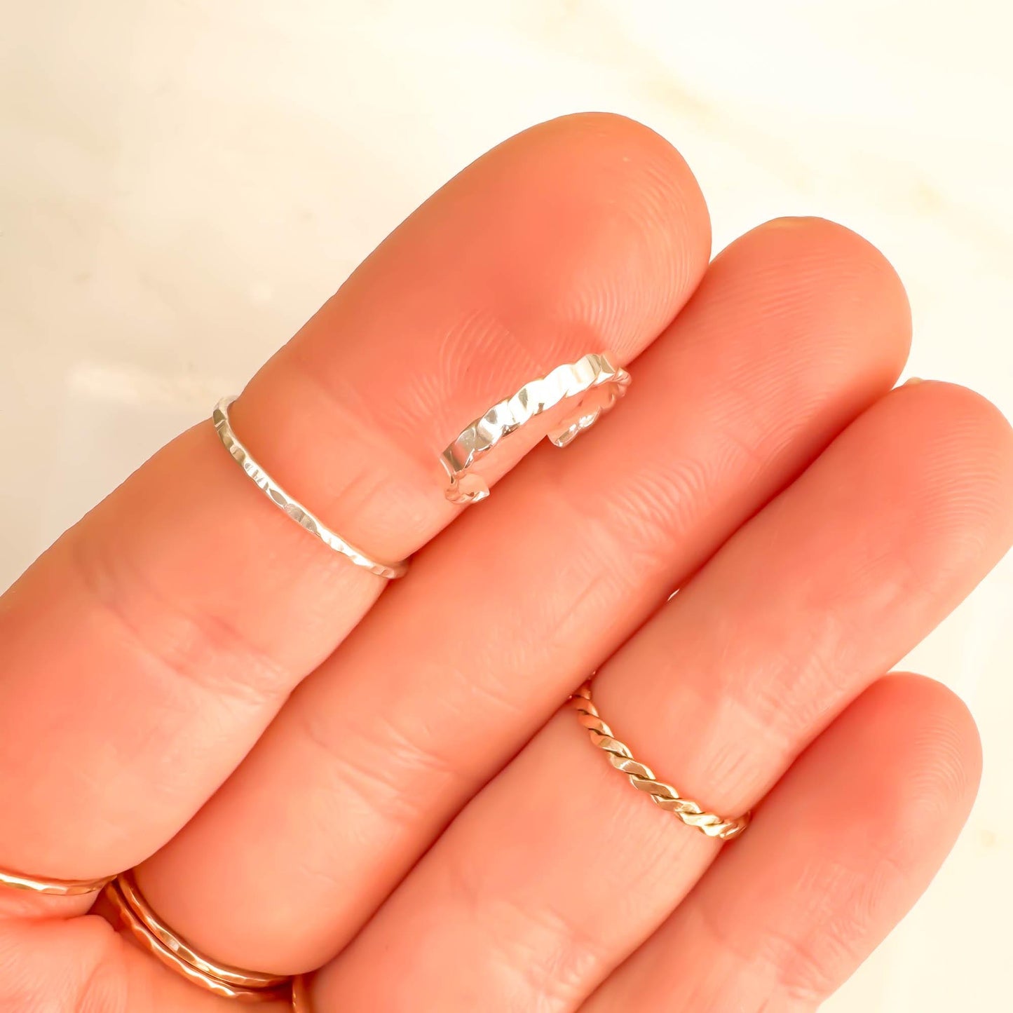Flat Woven Conch Ear Cuff, Sterling Silver