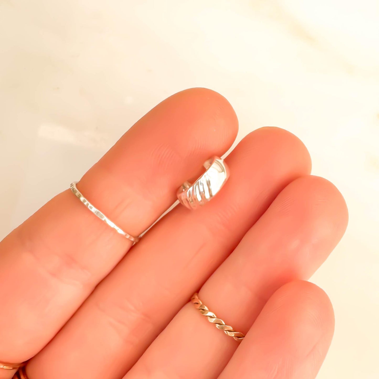 Half Twist Mini Ear Cuff, Sterling Silver