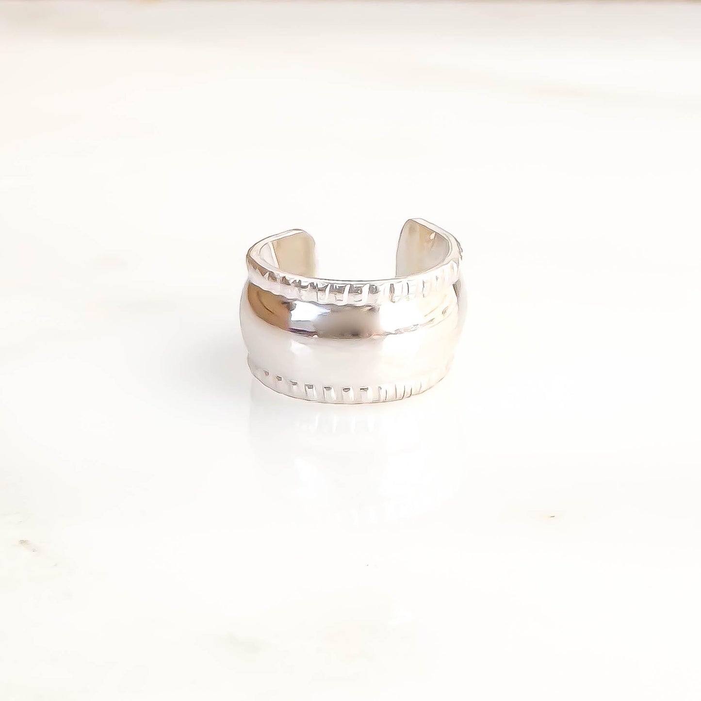 Mini Thick Domed Ear Cuff, Sterling Silver