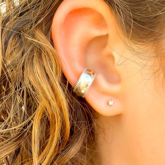 Domed Conch Ear Cuff, Sterling Silver