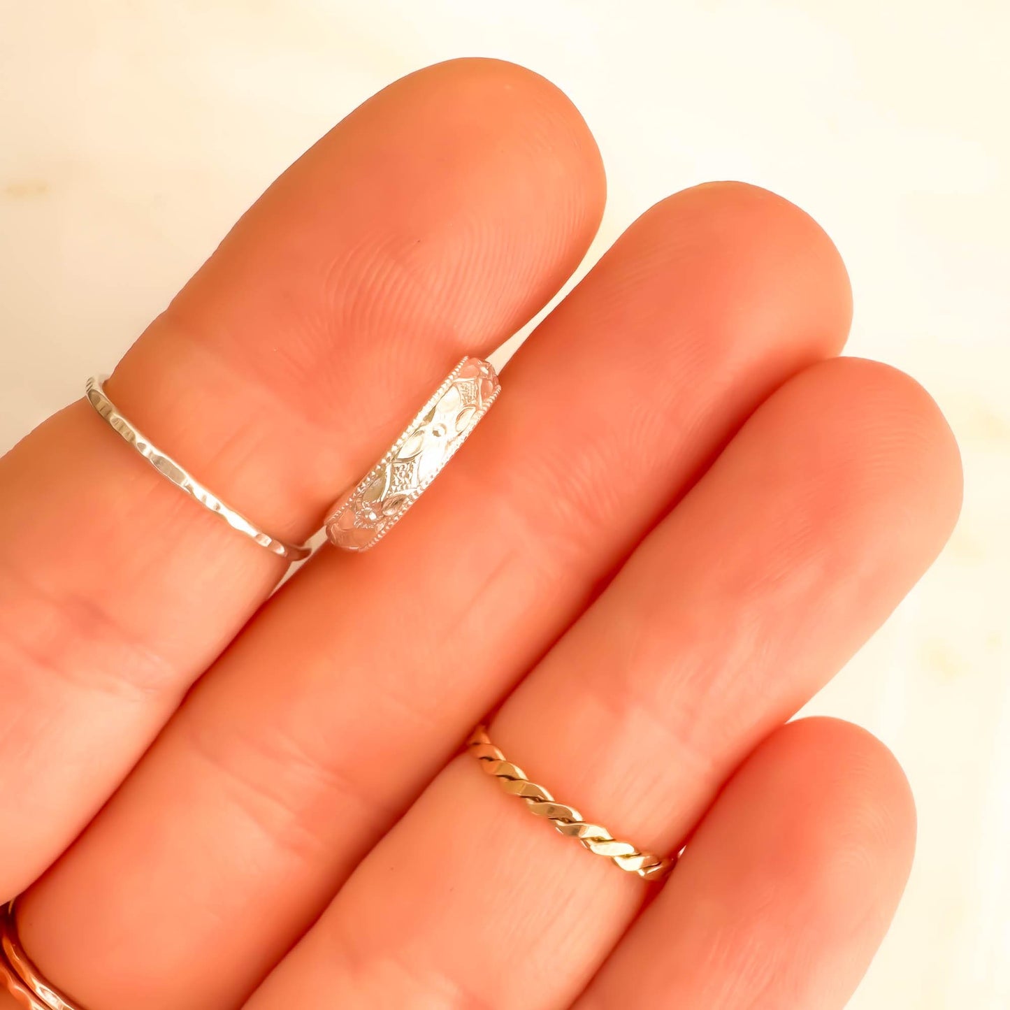 Floral Engraved Conch Ear Cuff, Sterling Silver