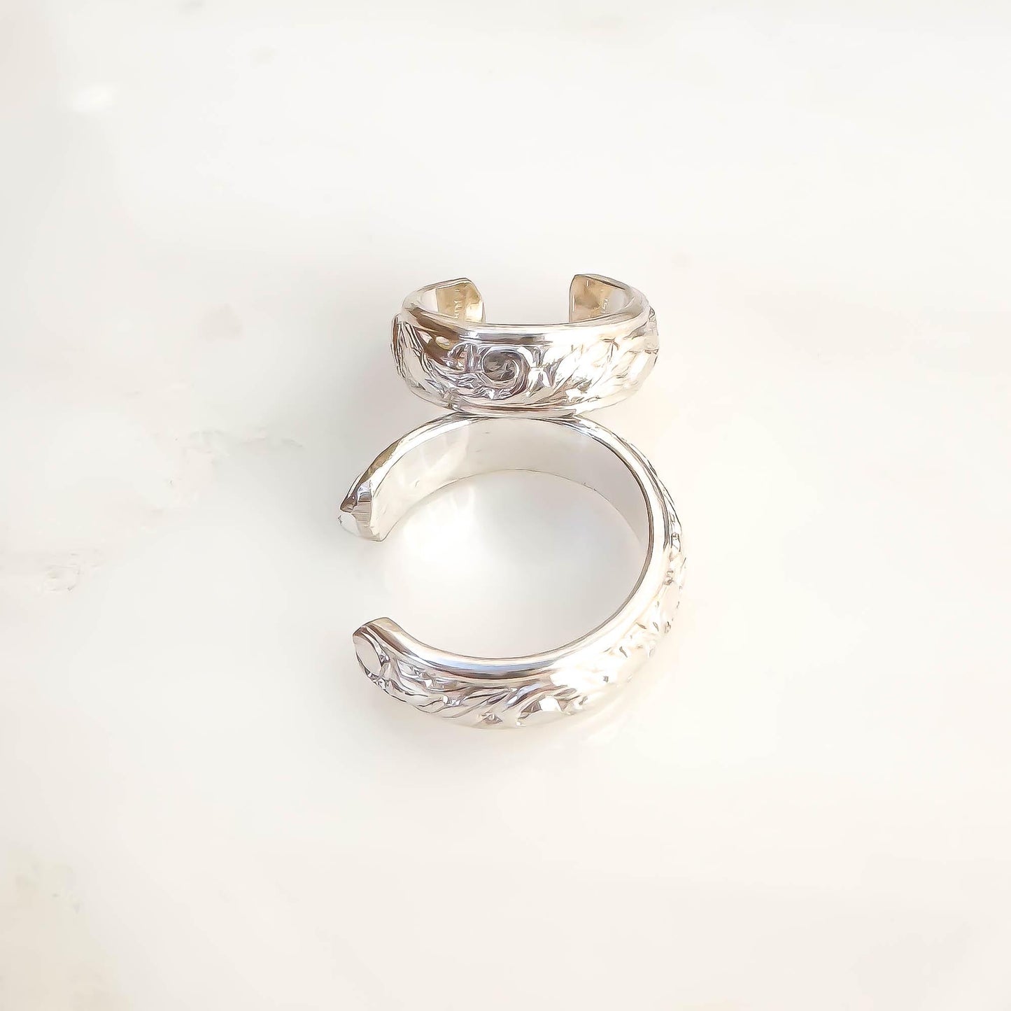 Leaf Swirl Mini Ear Cuff, Sterling Silver