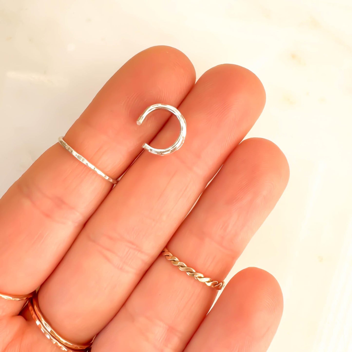 Intertwined Mini Ear Cuff, Sterling Silver