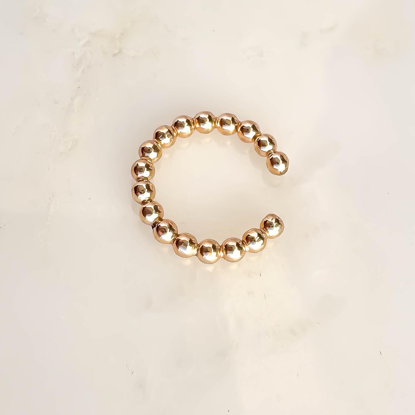 Dainty Mini Bead Ear Cuff, 14K Gold Filled