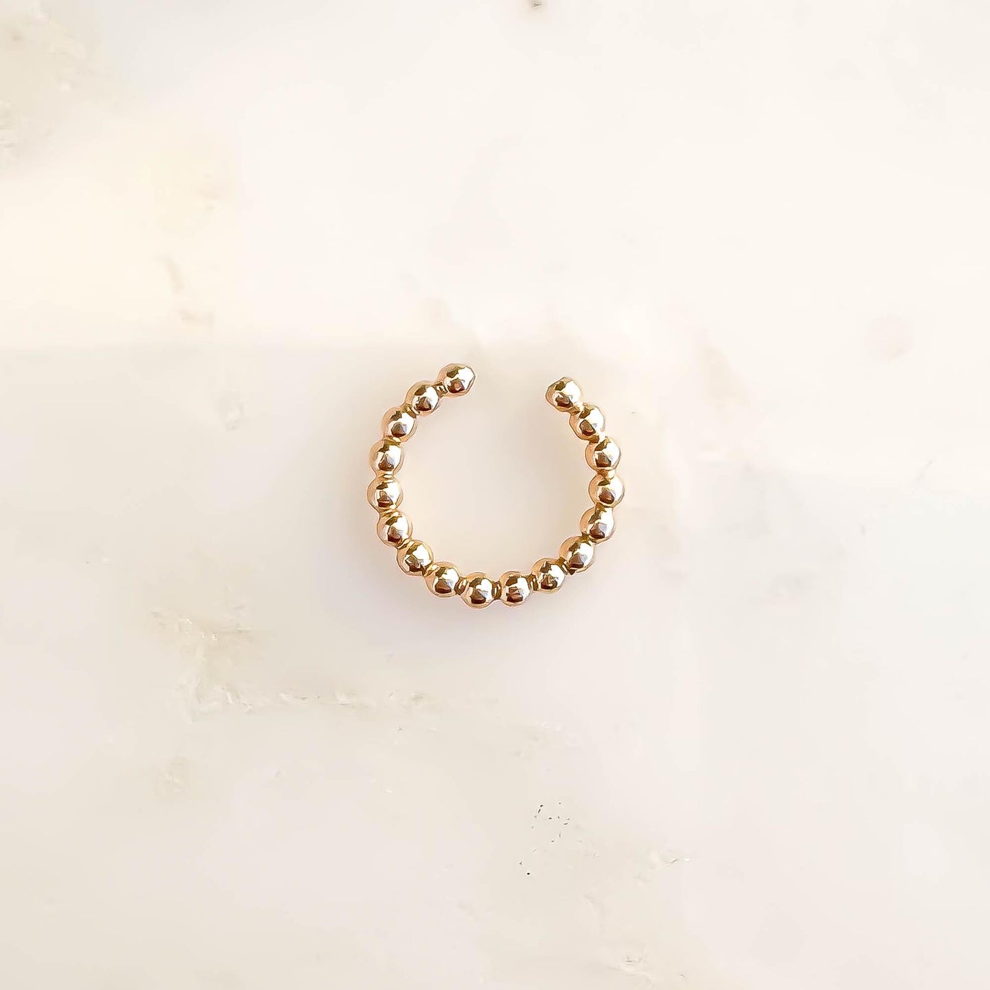 Dainty Bead Conch Ear Cuff, 14K Gold Filled