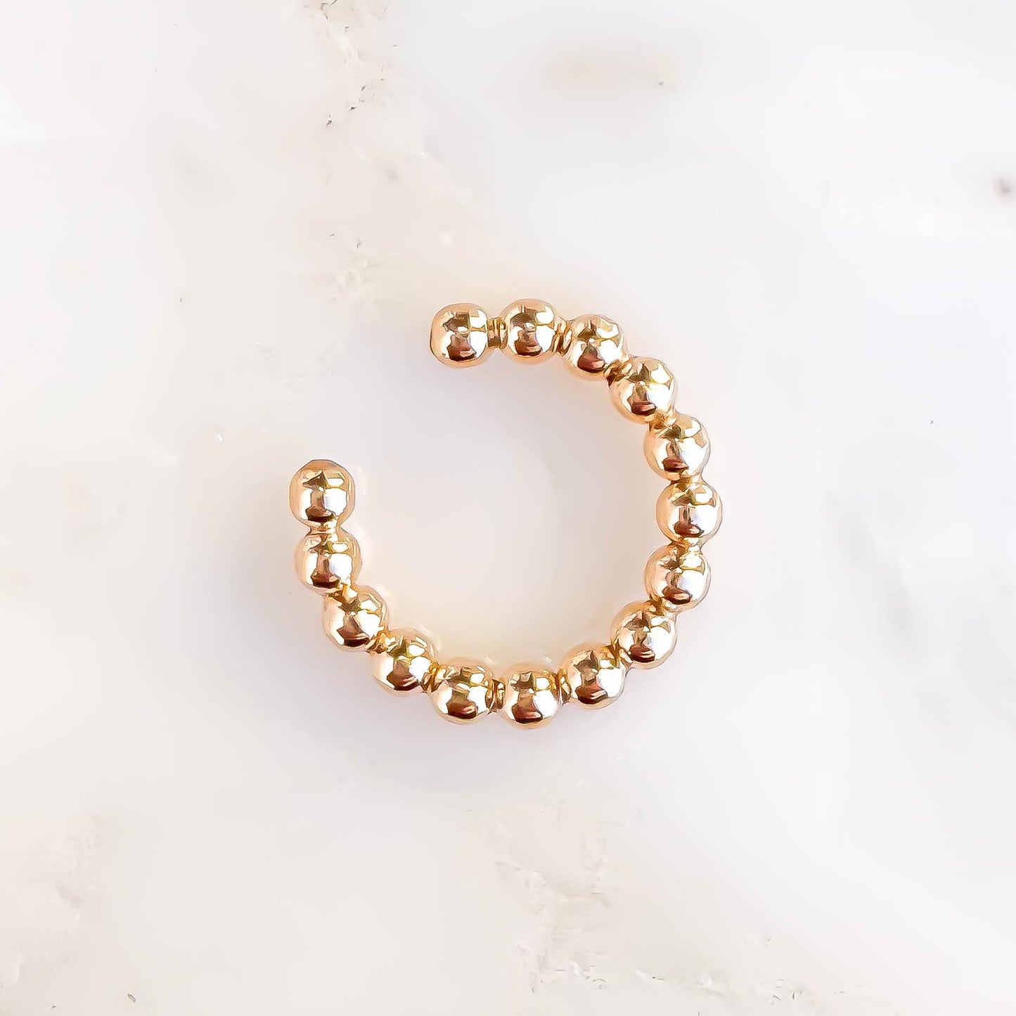 Bead Conch Ear Cuff, 14K Gold Filled