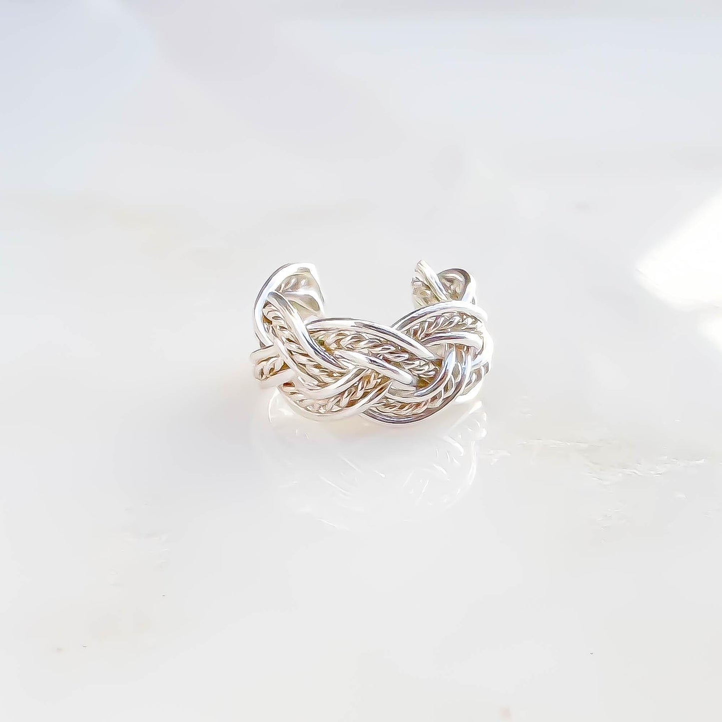 Mini Twist Braid Ear Cuff, Sterling Silver