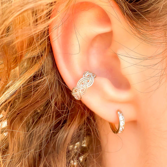 Braid Twist Conch Ear Cuff, Sterling Silver