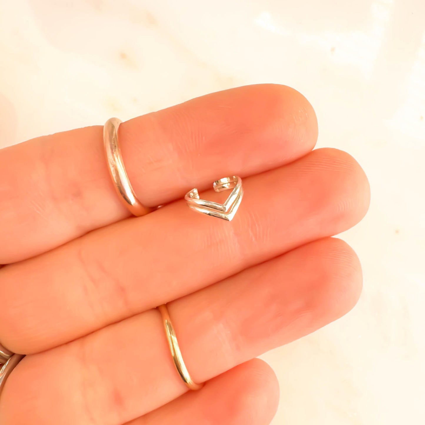 Mini Chevron Upper Ear Cuff, Sterling Silver