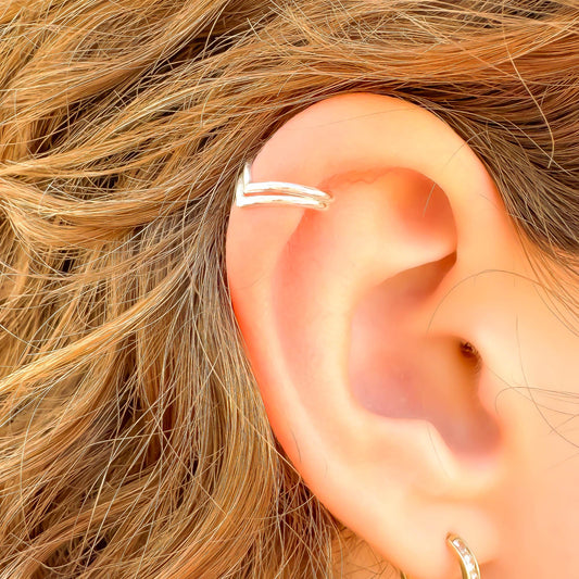 Mini Chevron Upper Ear Cuff, Sterling Silver
