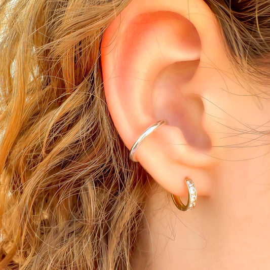 Thick Round Conch Ear Cuff, Sterling Silver