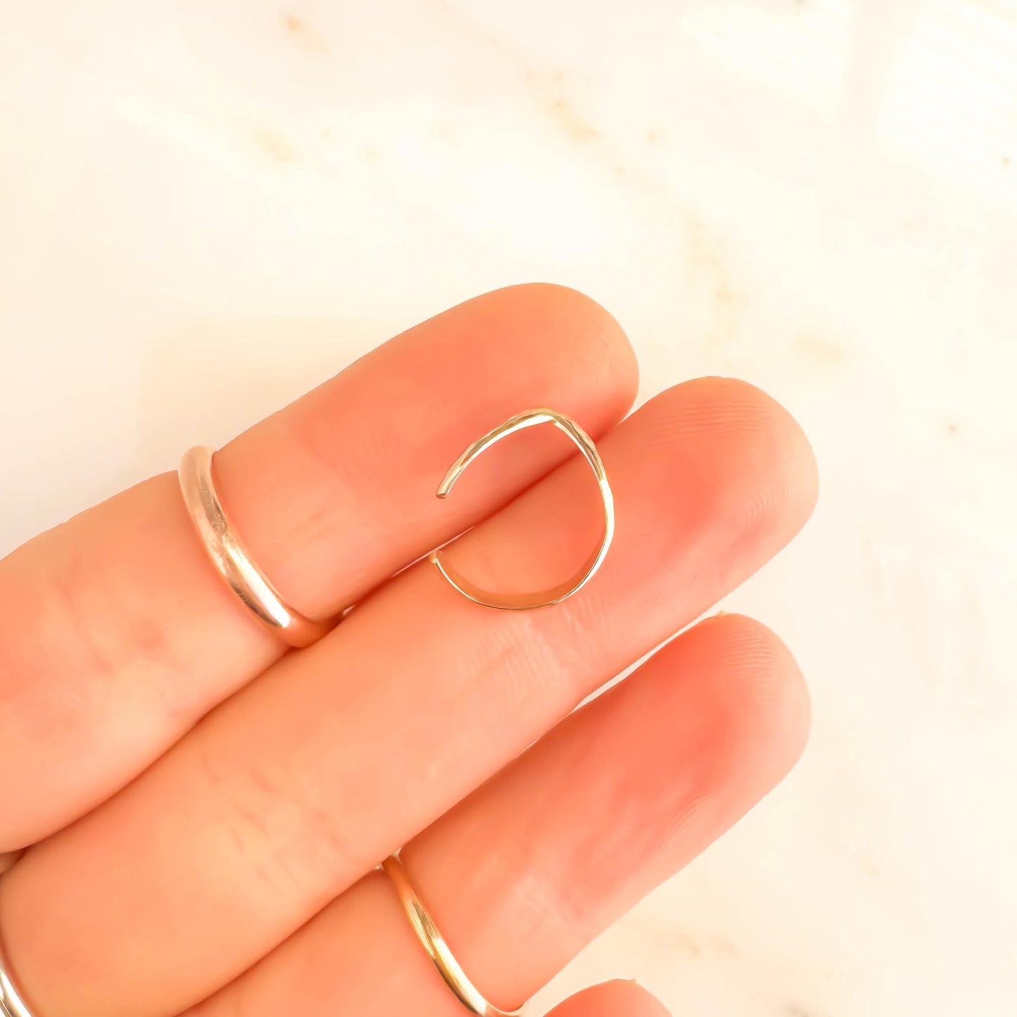 Hammered Chevron Conch Ear Cuff, 14K Gold Filled