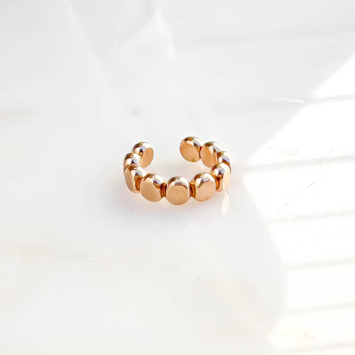 Flat Bead Mini Ear Cuff, 14K Gold Filled