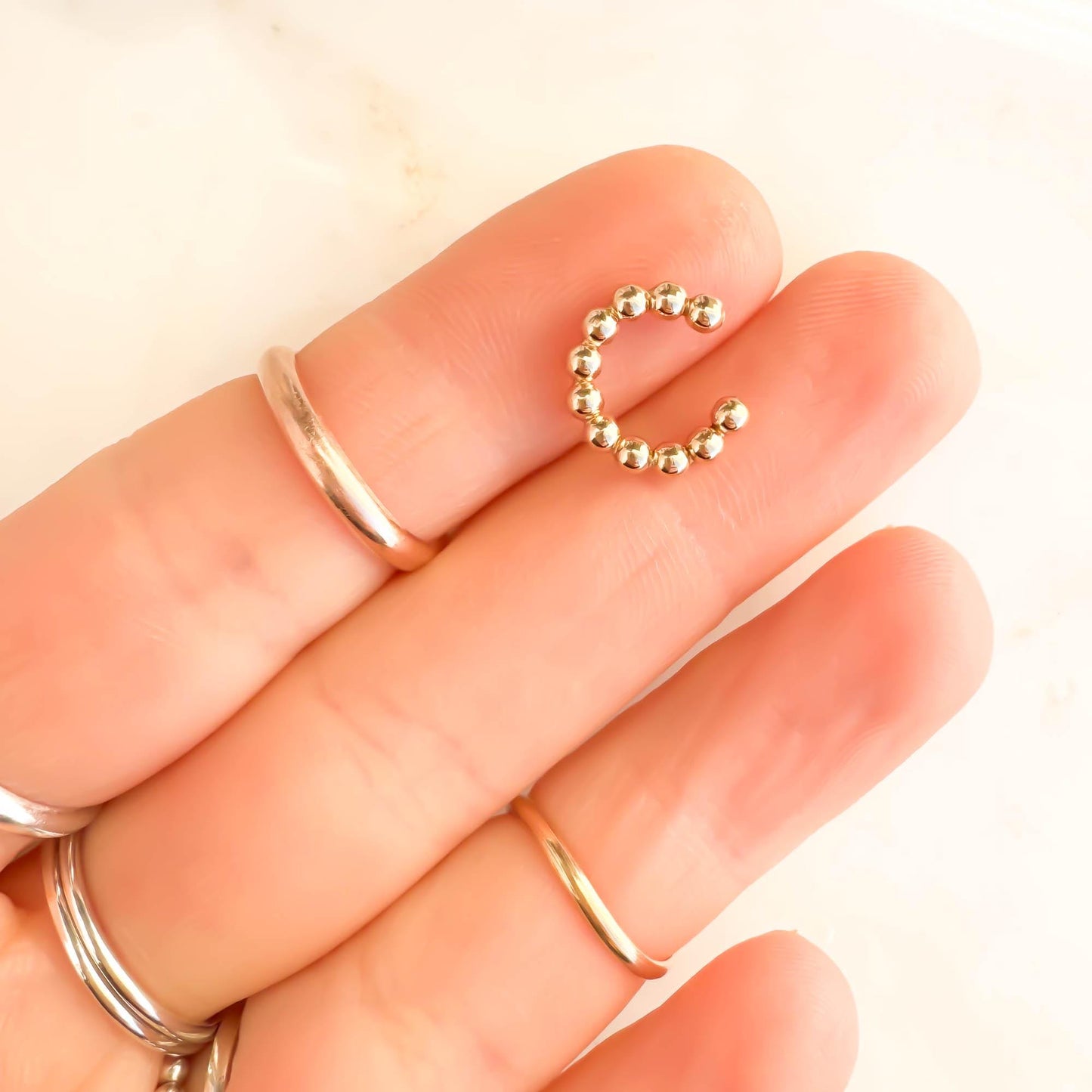 Bead Upper Ear Cuff, 14K Gold Filled