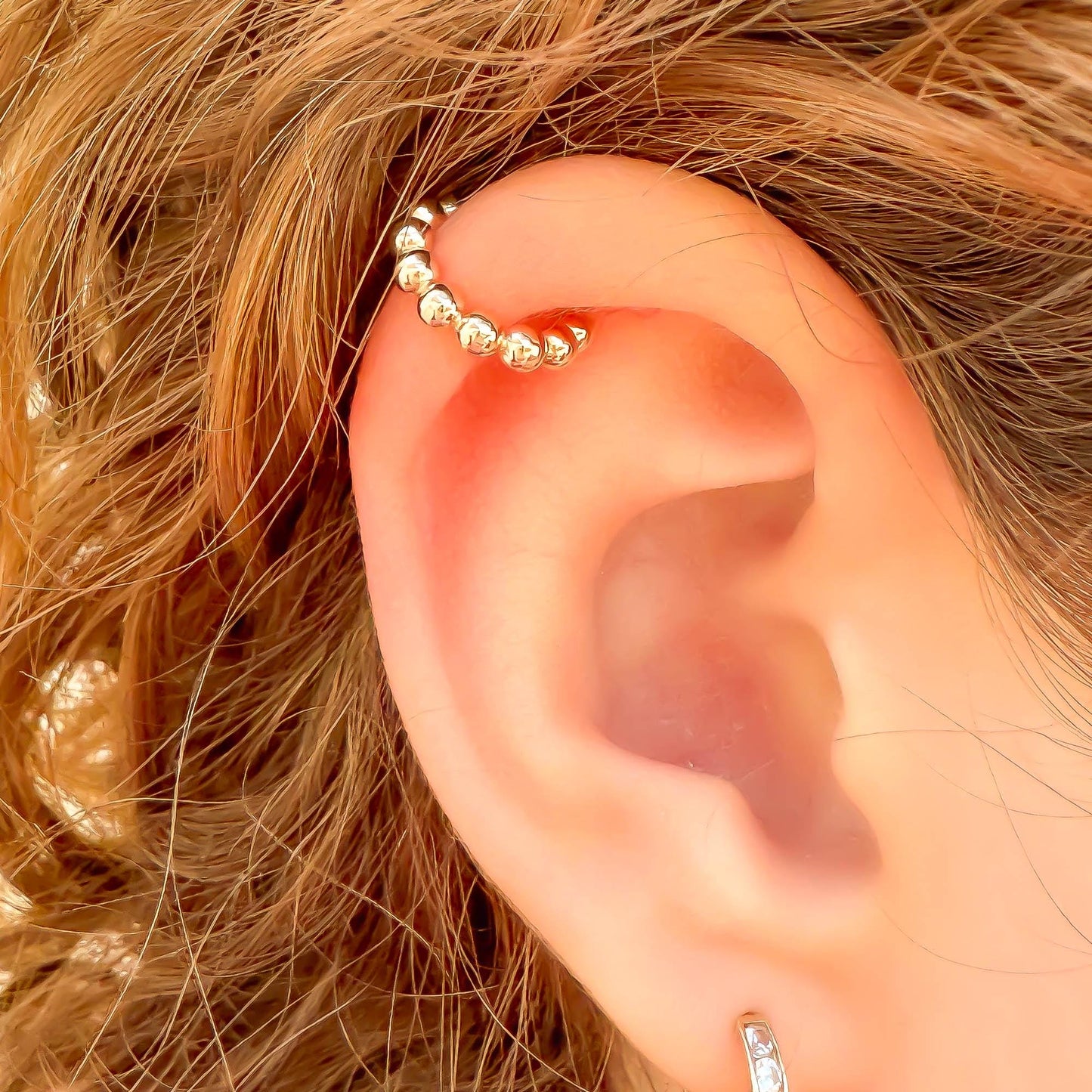 Bead Upper Ear Cuff, 14K Gold Filled