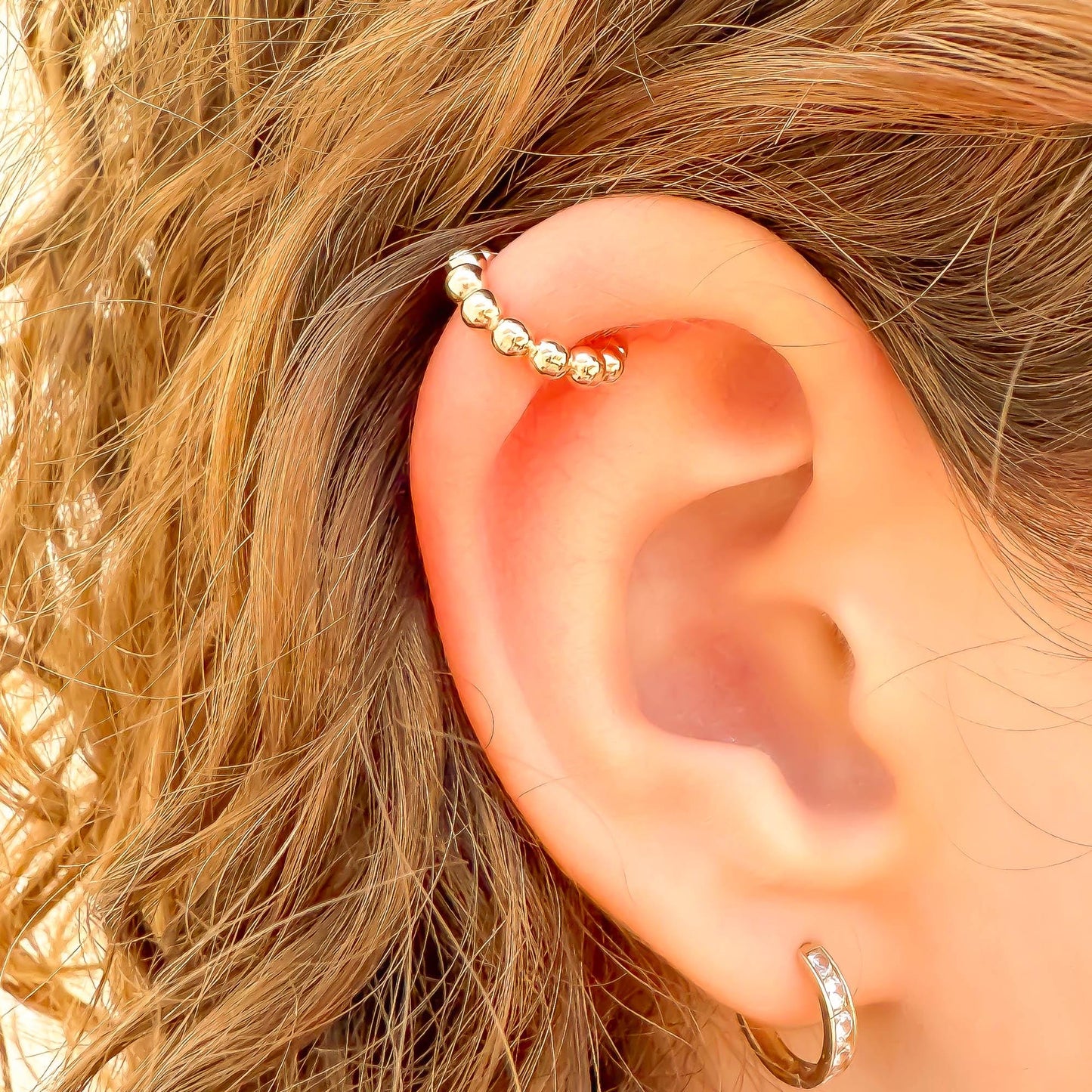 Bead Upper Ear Cuff, 14K Gold Filled