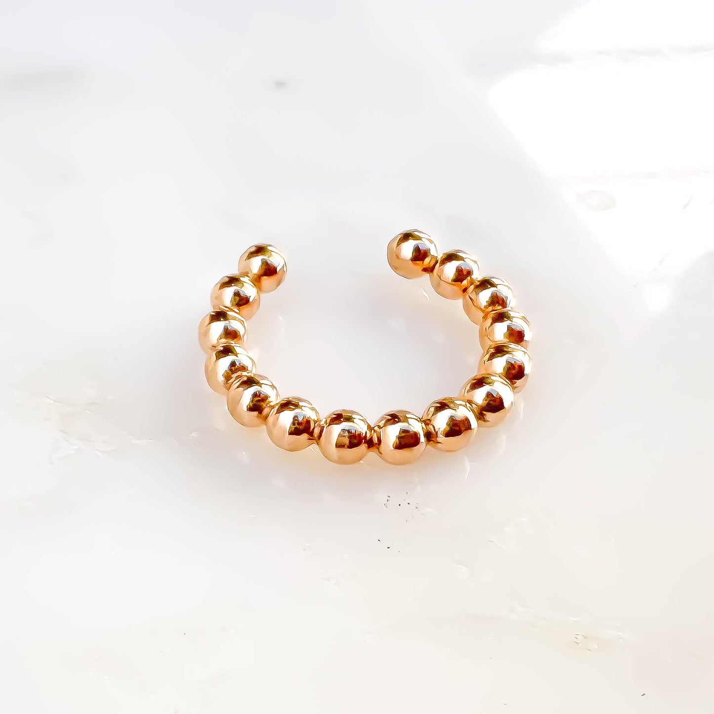Bead Conch Ear Cuff, 14K Gold Filled