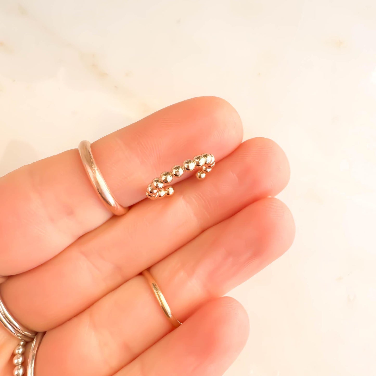Bead Conch Ear Cuff, 14K Gold Filled