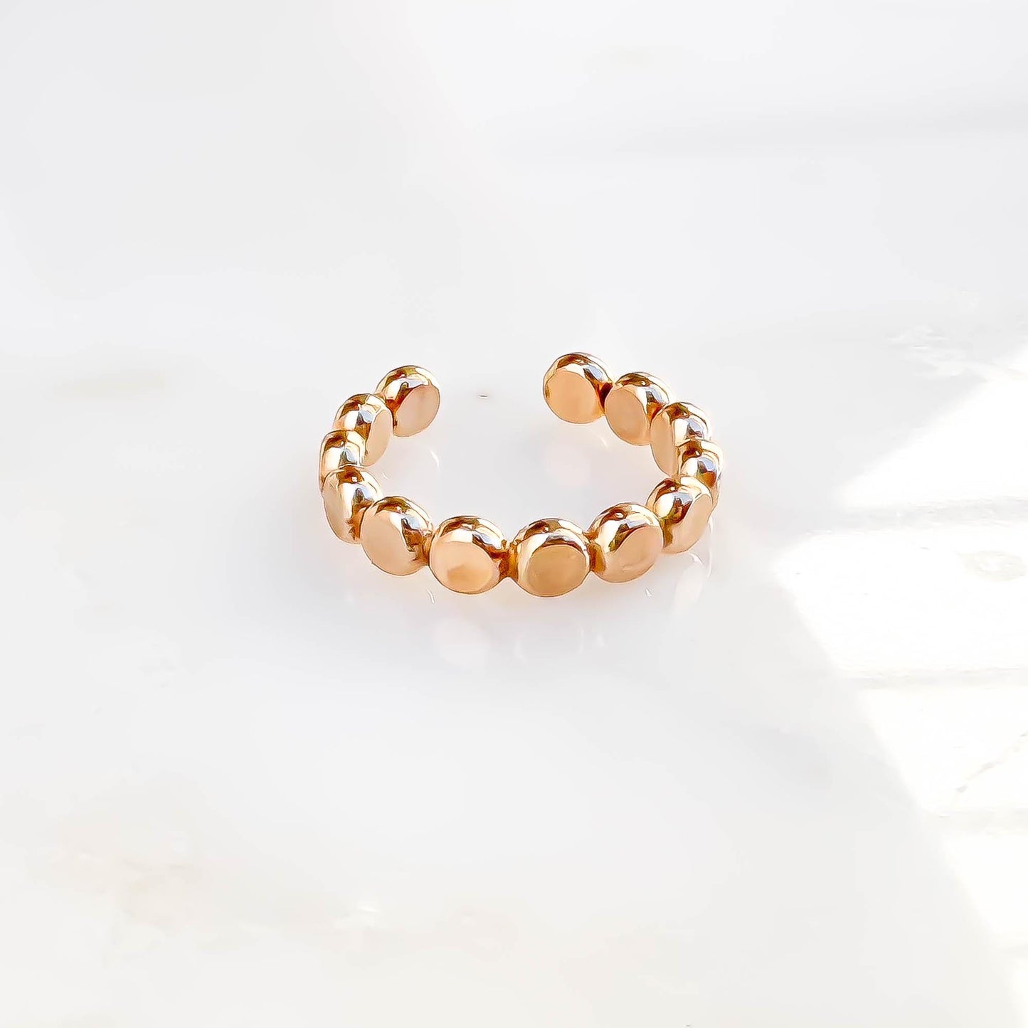 Flat Bead Conch Ear Cuff, 14K Gold Filled