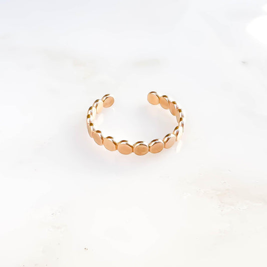 Dainty Flat Bead Conch Ear Cuff, 14K Gold Filled