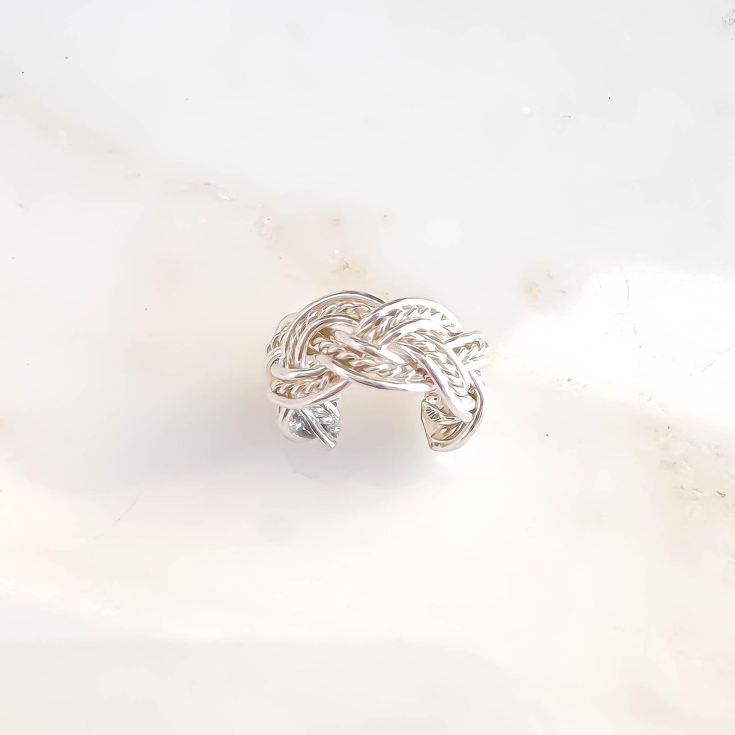 Mini Twist Braid Ear Cuff, Sterling Silver