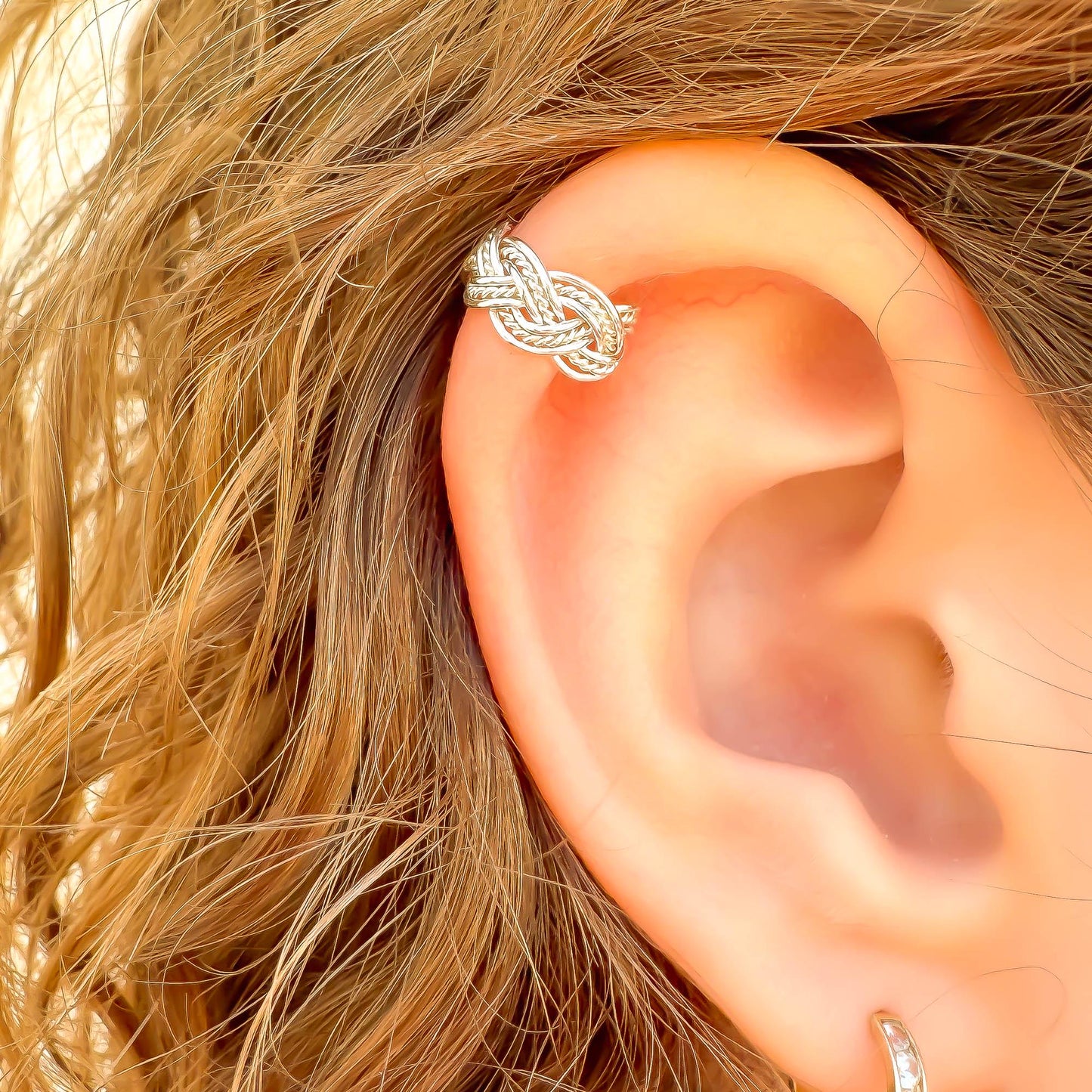 Mini Twist Braid Ear Cuff, Sterling Silver
