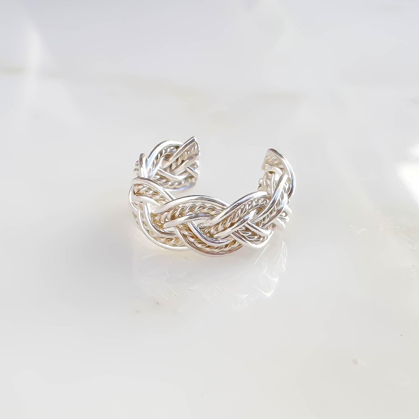 Braid Twist Conch Ear Cuff, Sterling Silver