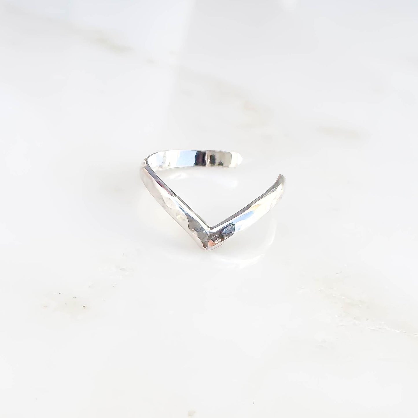Hammered Chevron Conch Ear Cuff, Sterling Silver