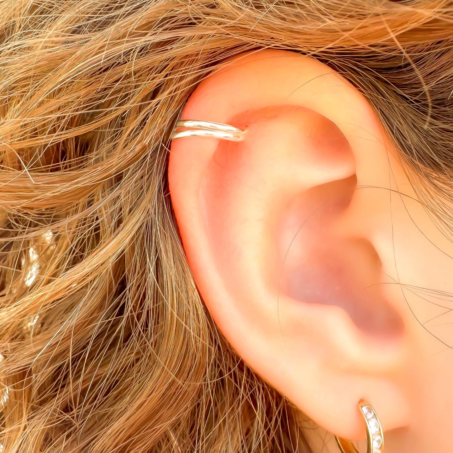 Mini Chevron Upper Ear Cuff, Sterling Silver