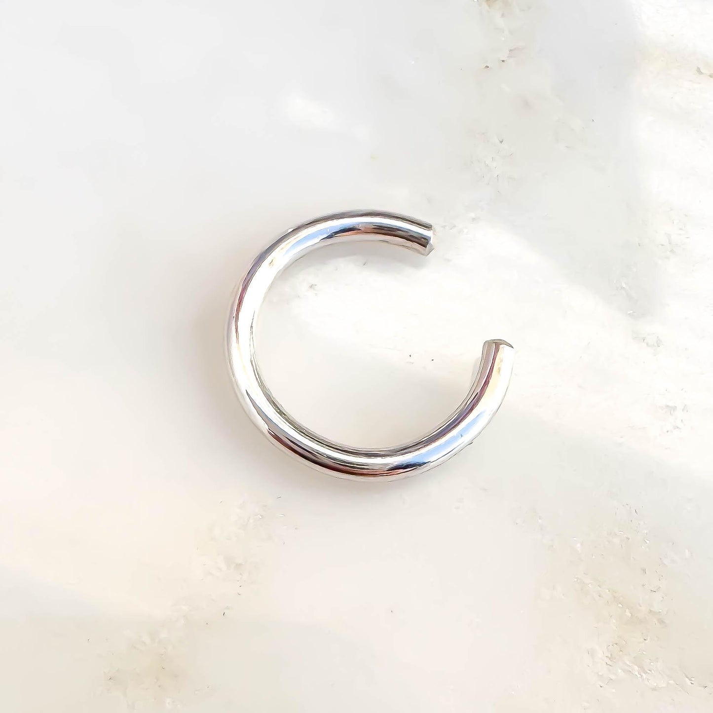 Thick Round Conch Ear Cuff, Sterling Silver