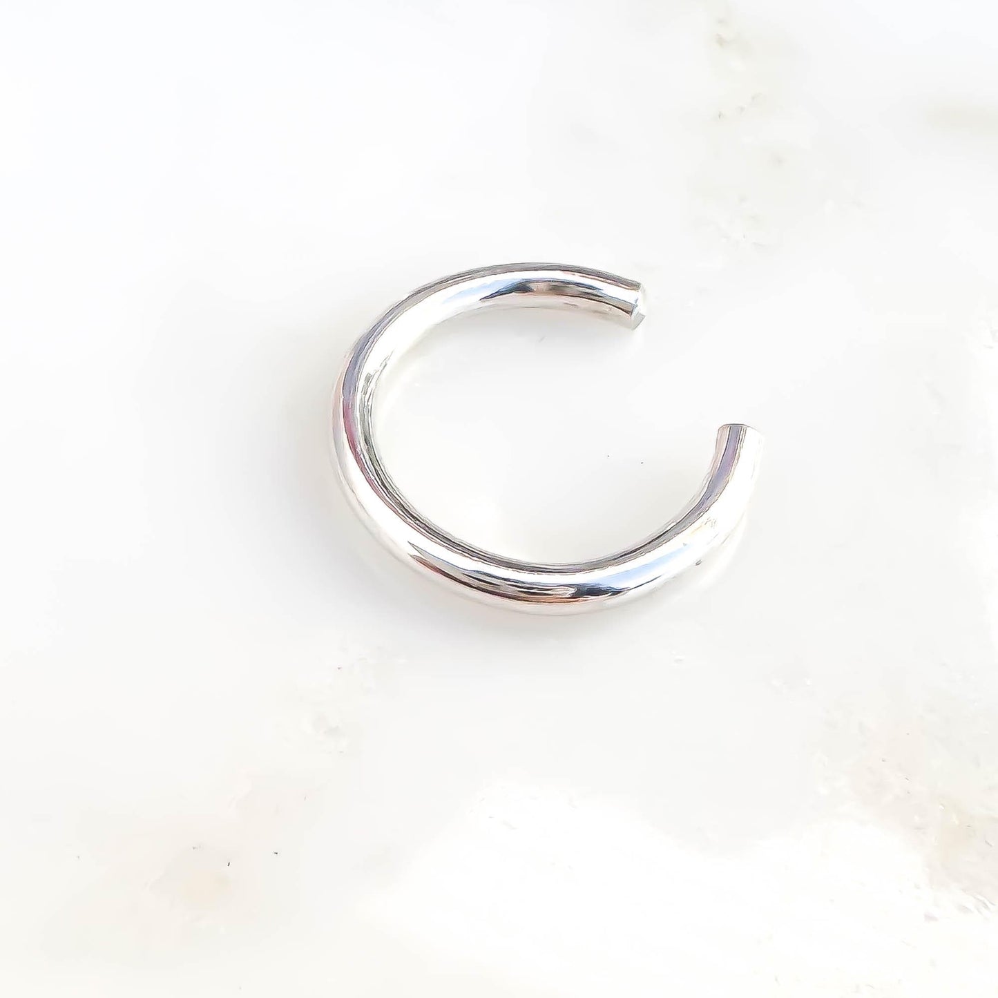 Thick Round Conch Ear Cuff, Sterling Silver