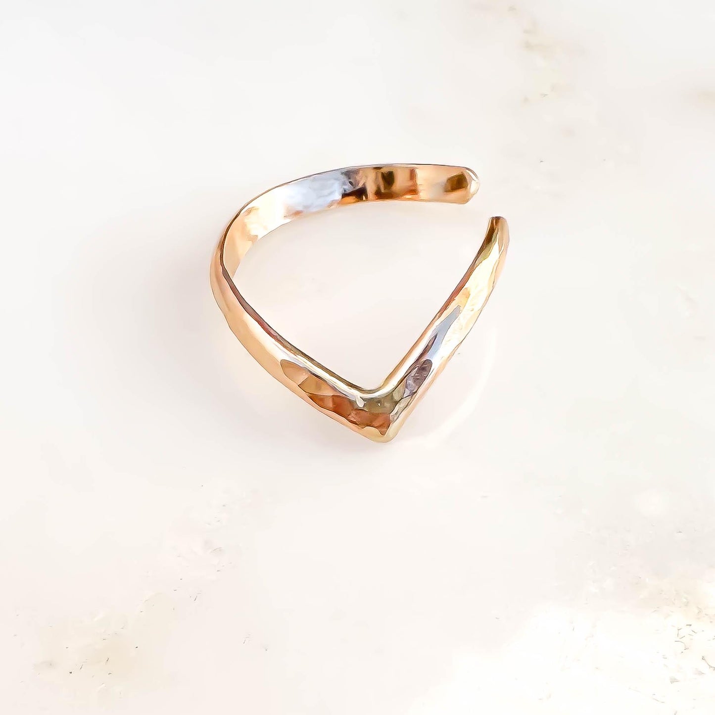 Hammered Chevron Conch Ear Cuff, 14K Gold Filled
