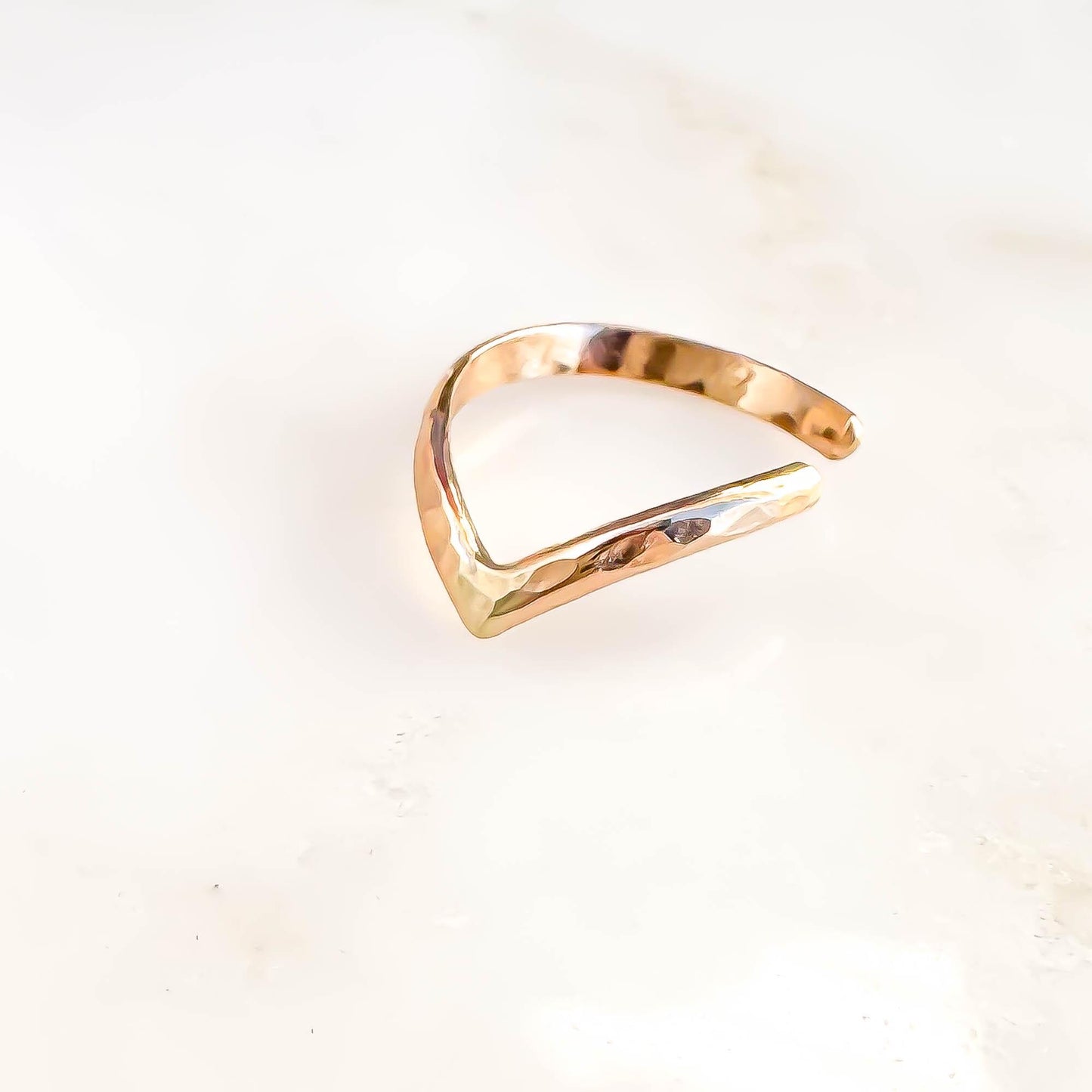 Hammered Chevron Conch Ear Cuff, 14K Gold Filled