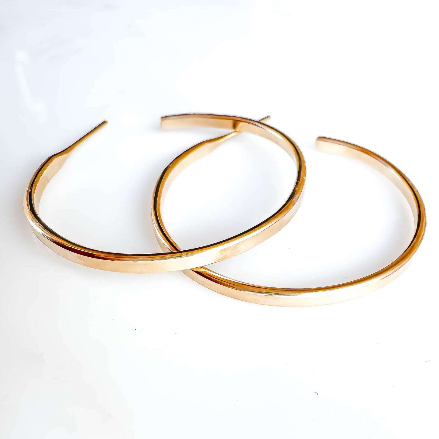 Midsized Flat Half Hoop Earrings, 14K Gold Filled (1.4 inches)