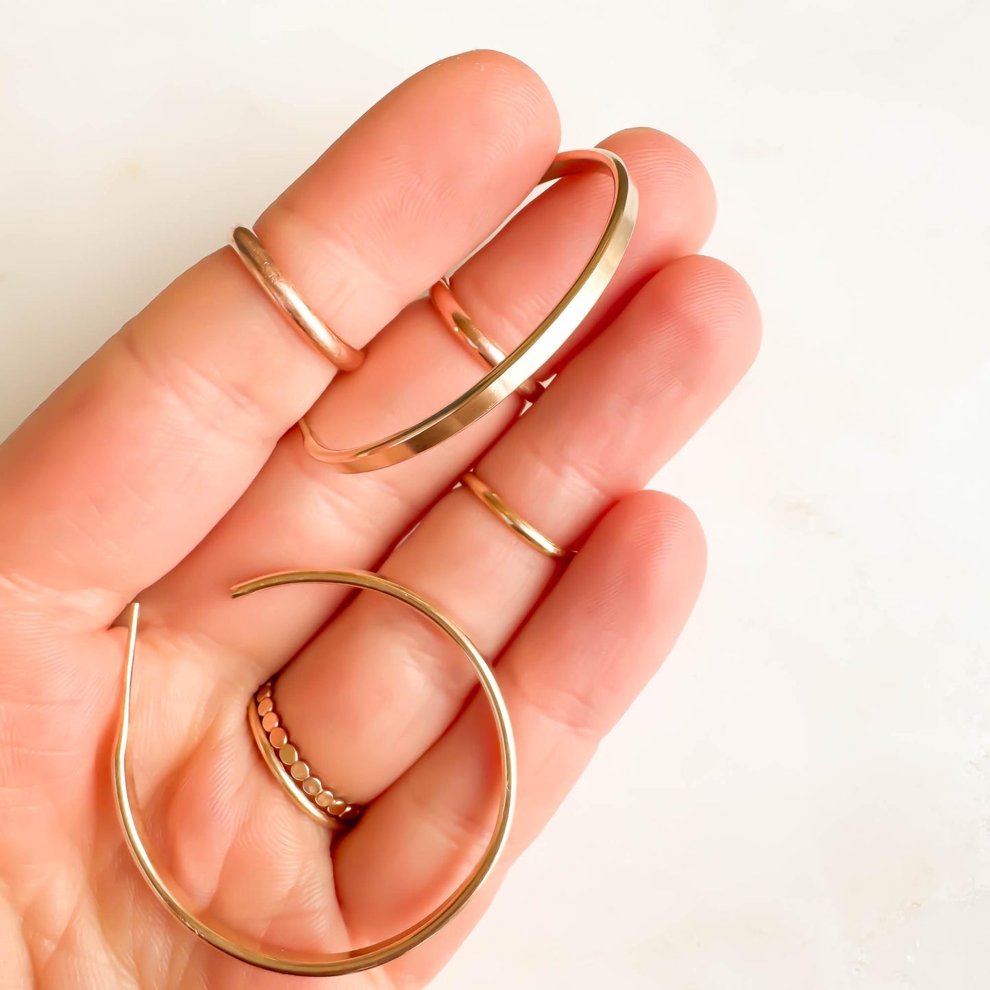 Midsized Flat Half Hoop Earrings, 14K Gold Filled (1.4 inches)