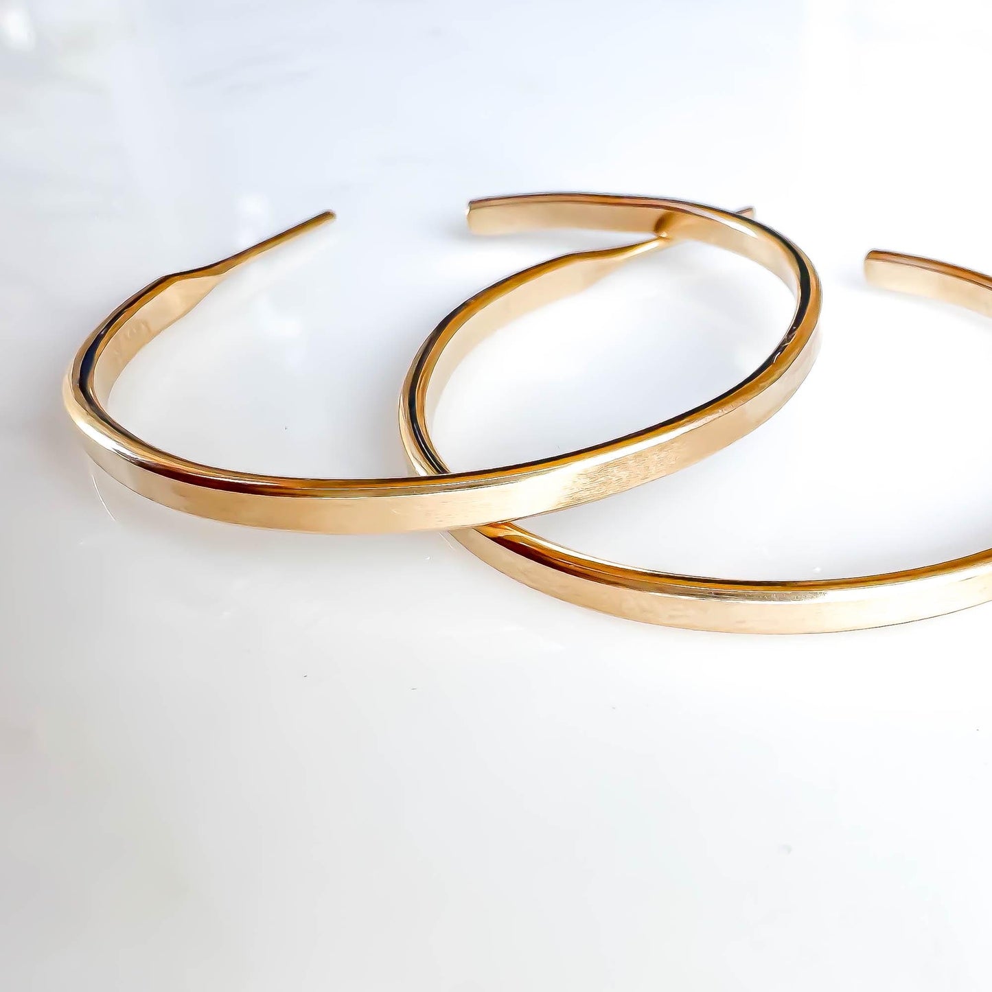 Midsized Flat Half Hoop Earrings, 14K Gold Filled (1.4 inches)