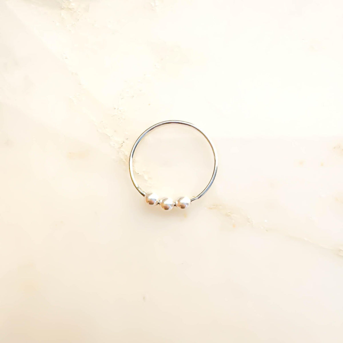 999 Fine Silver Dainty Crystal Pearl Ring