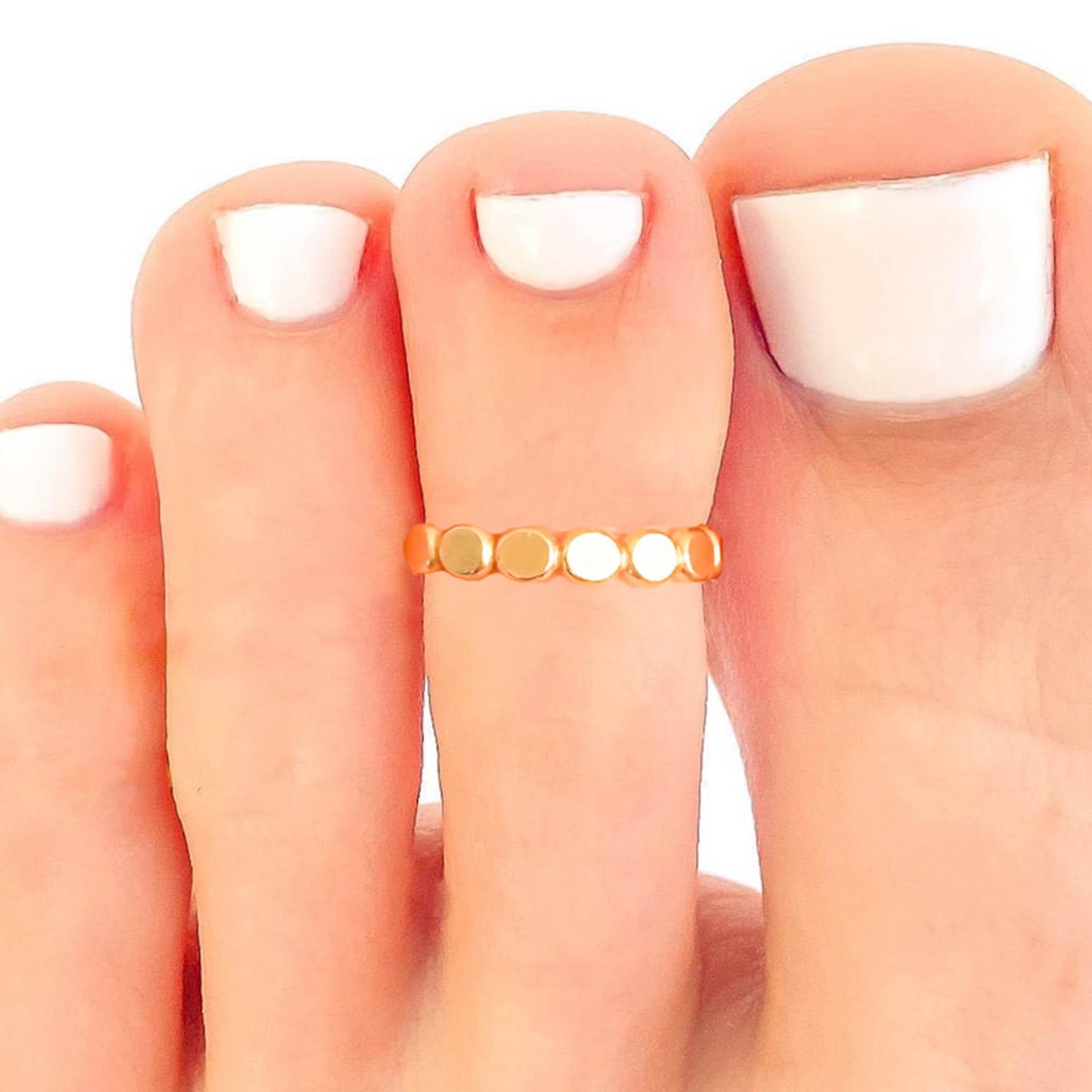Flat Bead Toe Ring, 14K Gold Filled